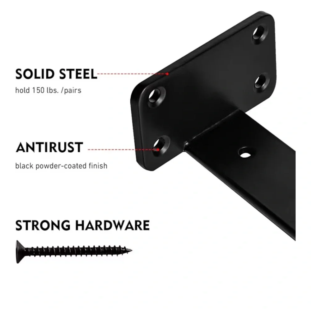 Black Floating Shelf Brackets